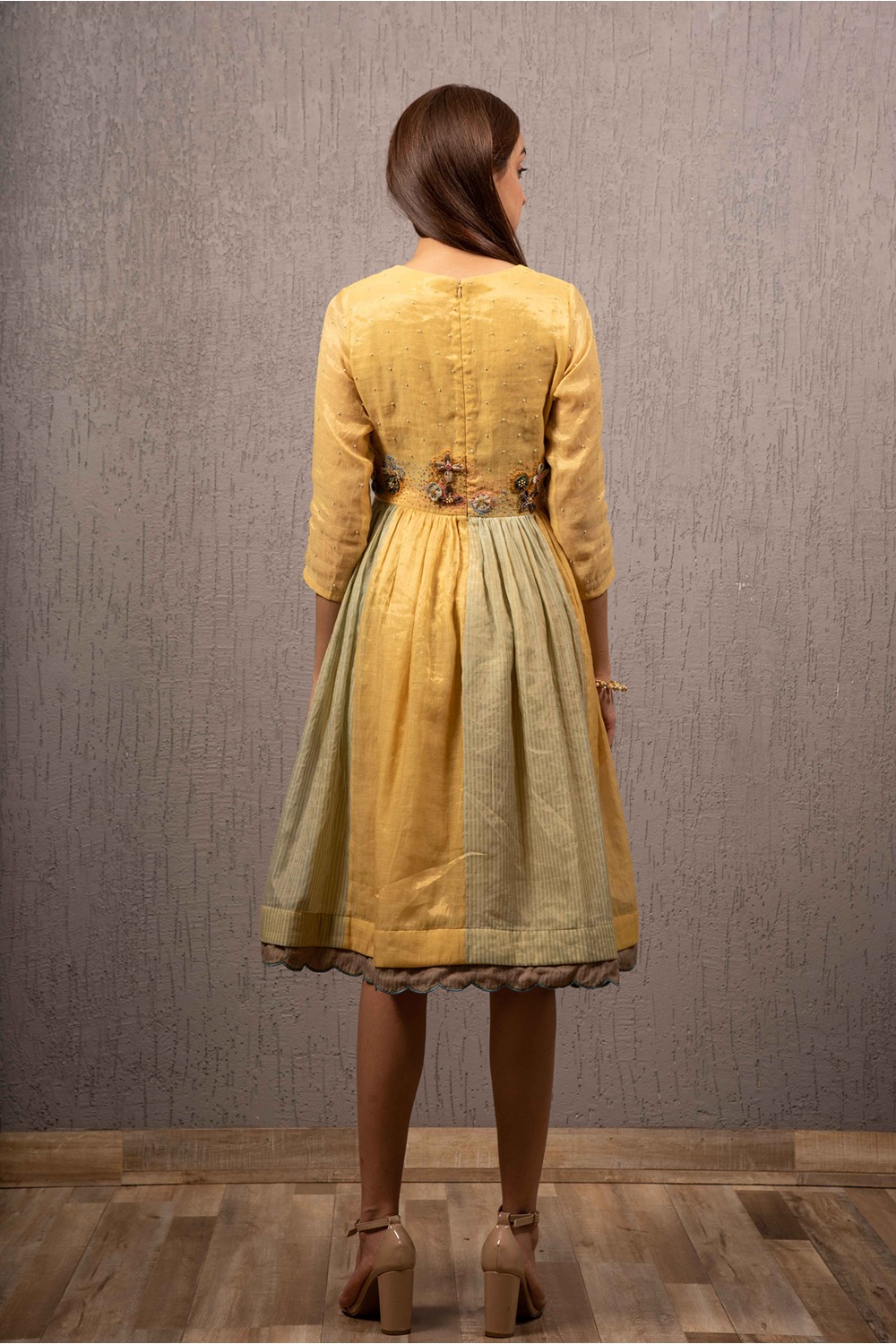 Yellow & Mint Short Dress 