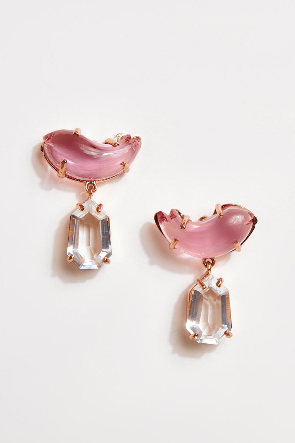 Le Cleo Drop Earrings in Vintage Rose
