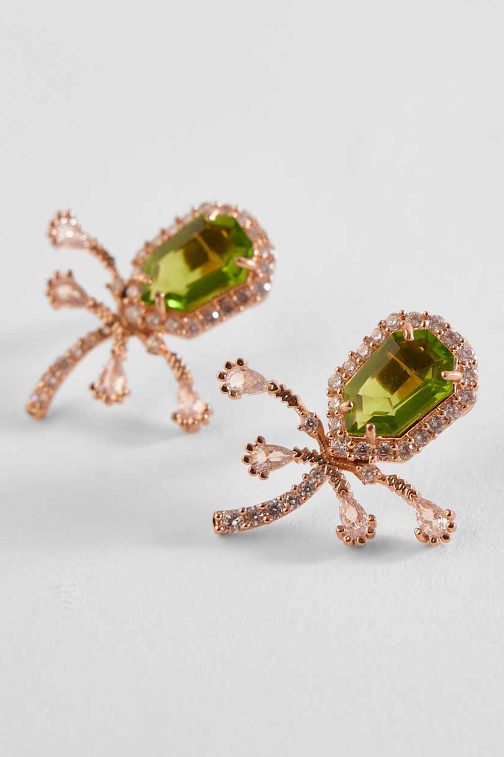 The Faena Mini Stud Earrings in Jade Green