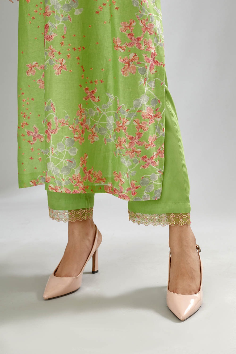 Pear Satin Sequined Pants