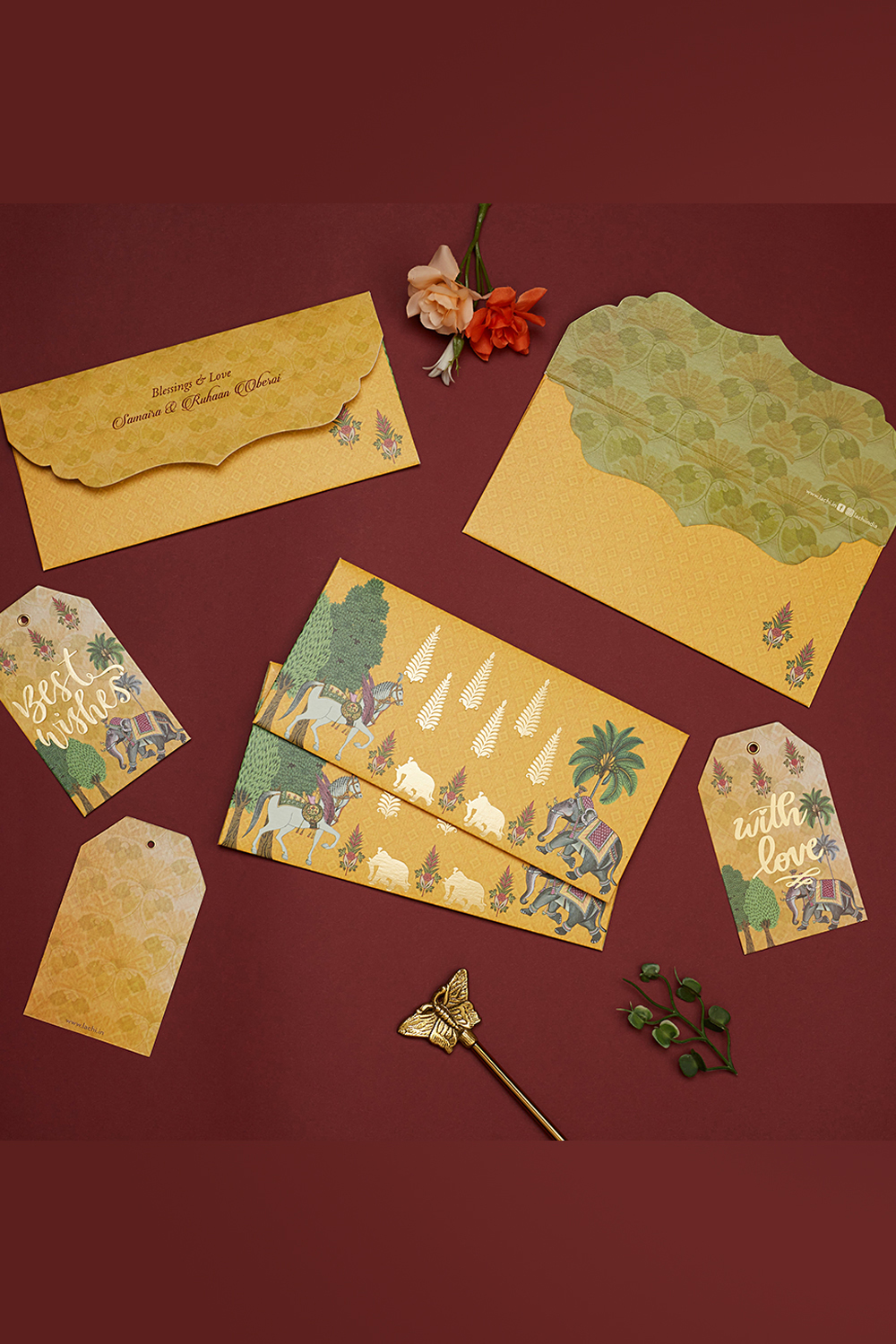Personalized Indian Royale Money Envelopes 