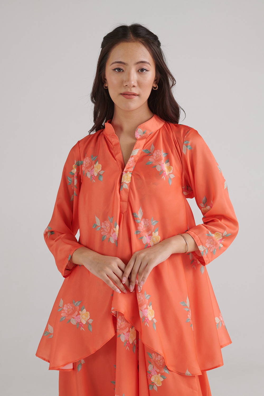 Bright Orange Dhoti Kurti Dress