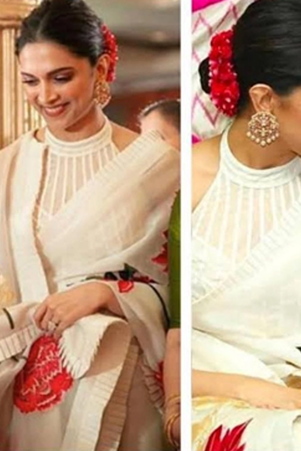 Ivory Saree With Blouse And Underskirt