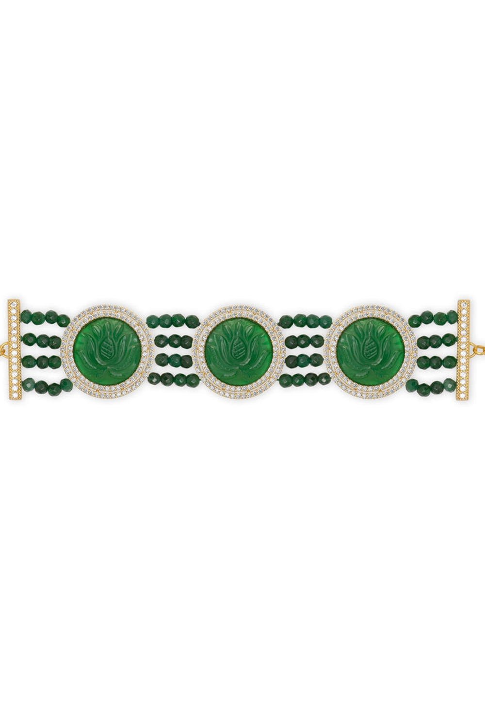 Royal Lotus Emerald Bracelet