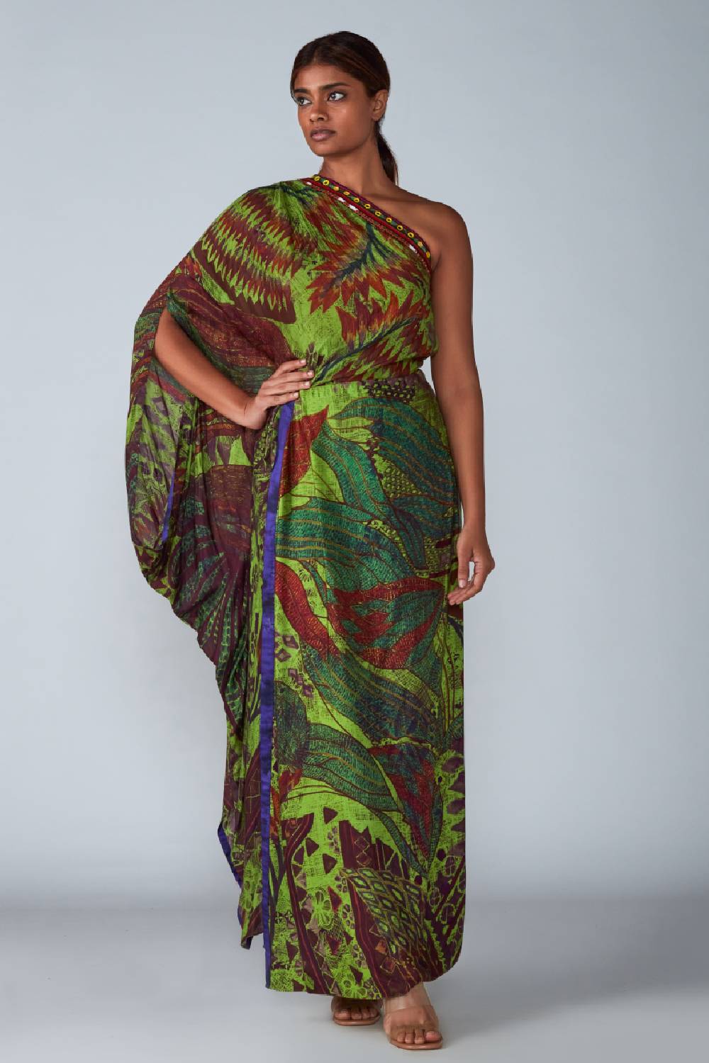 Organic Dyed One Shoulder Kaftan Dress – DyePlay