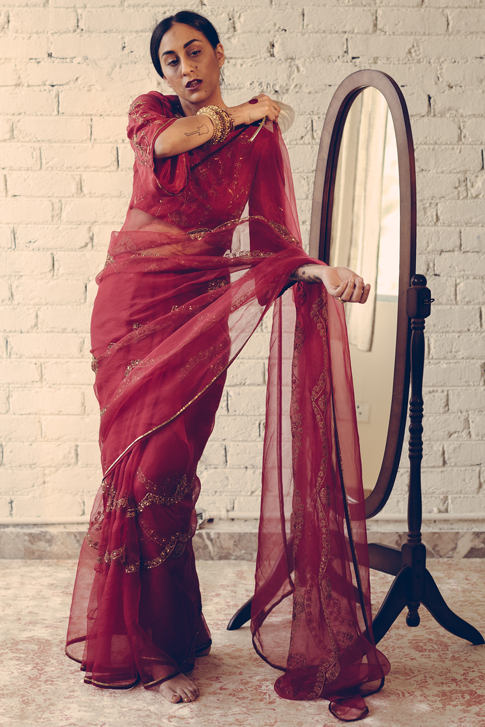 Red Karuna Saree