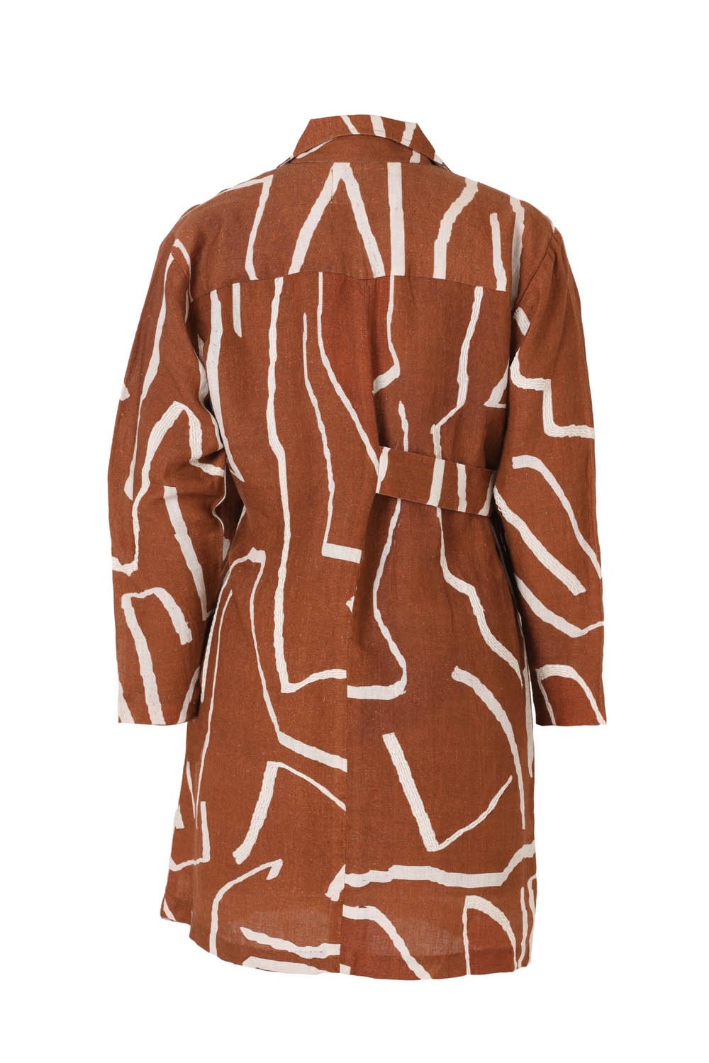 Wild Bronze Kantha Linen Blazer Dress