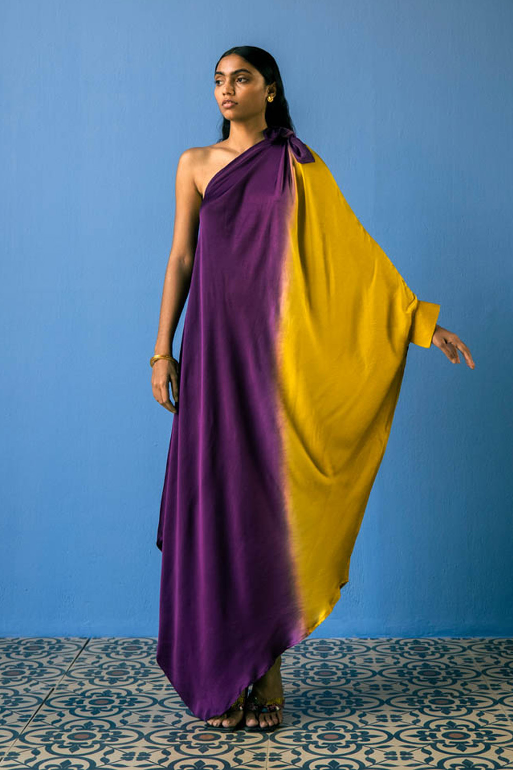 Purple Leheriya Toga Style Dress