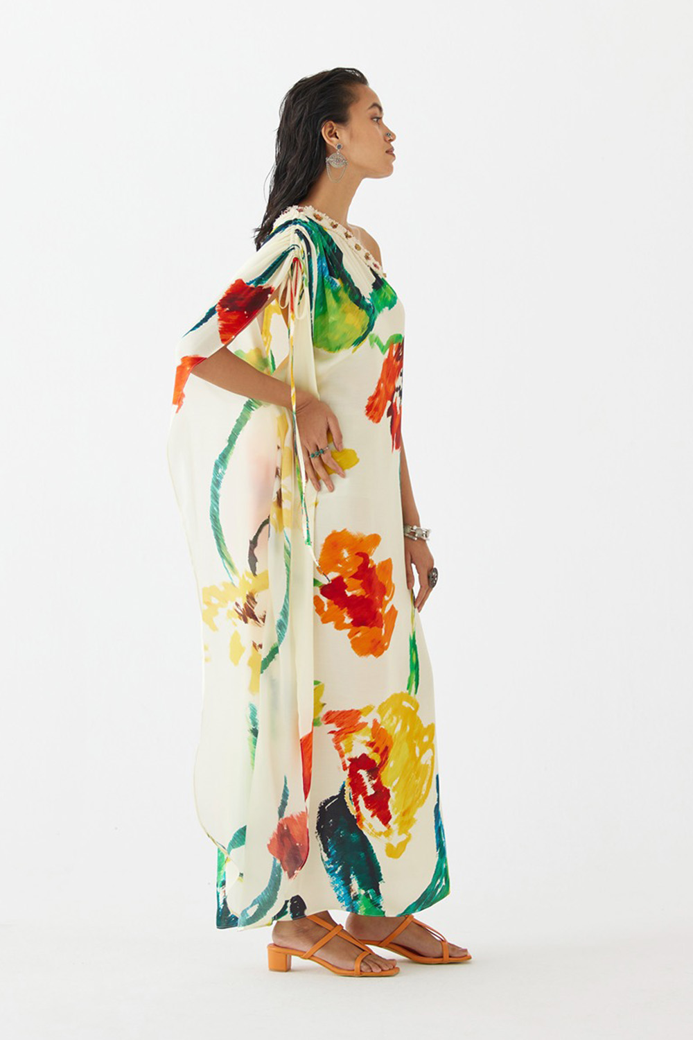 Monet One Shoulder Drawstring Dress