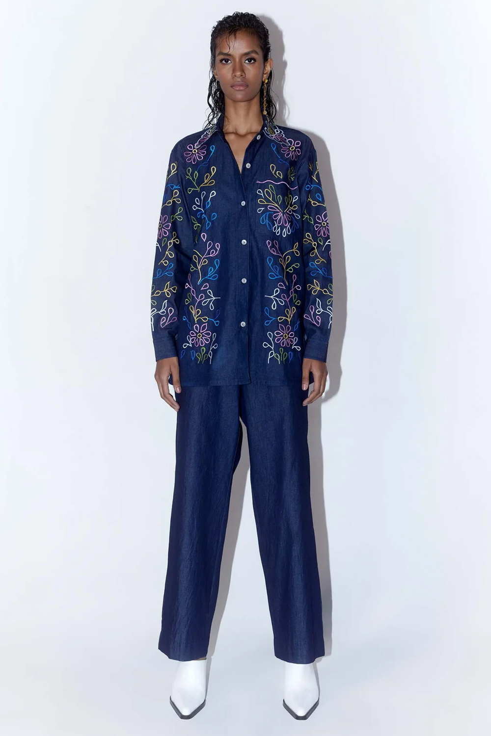Nero Nero Denim  Shirt With Trousers Co-Ord