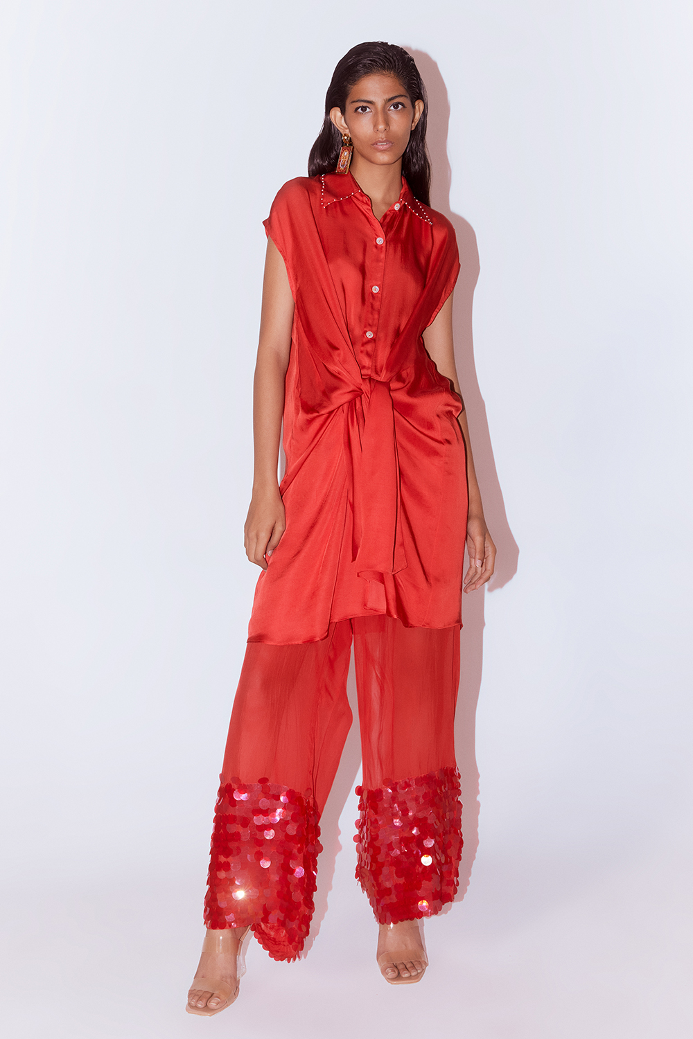 Aspen Organza Embroidered Trousers 