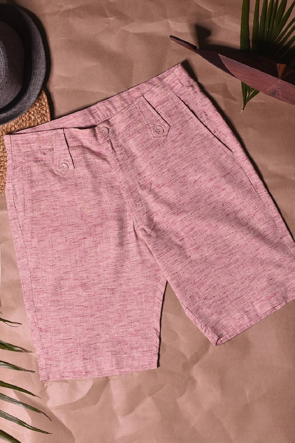 Sun-dae Raspberry Textured Shorts