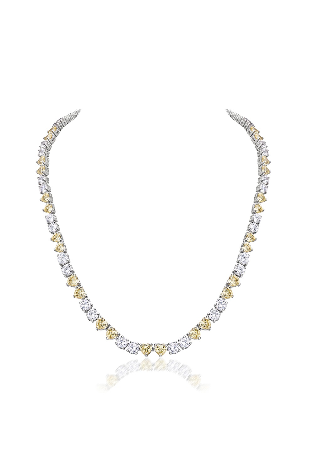 White & Yellow Solitaire Necklace
