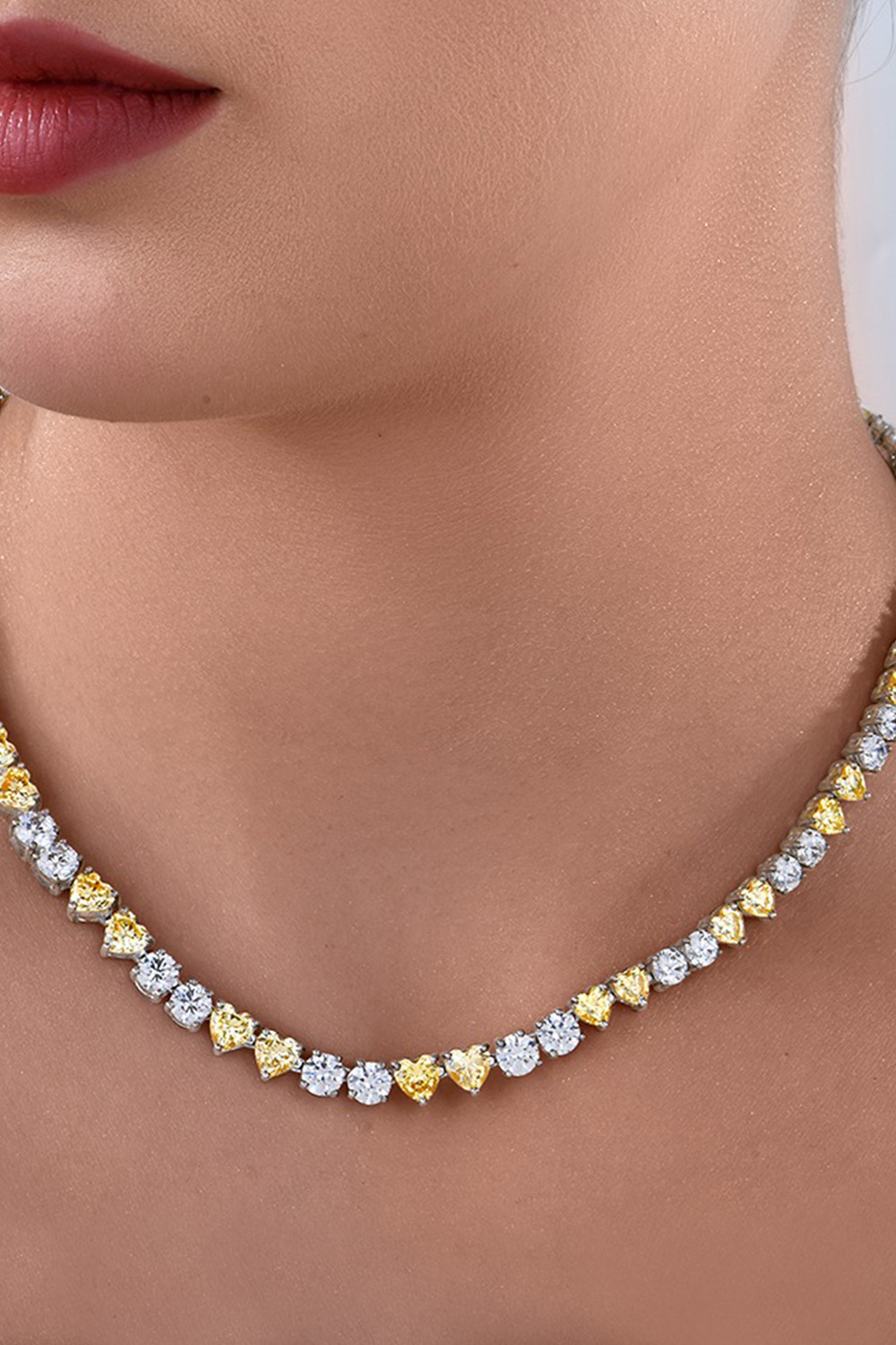 White & Yellow Solitaire Necklace