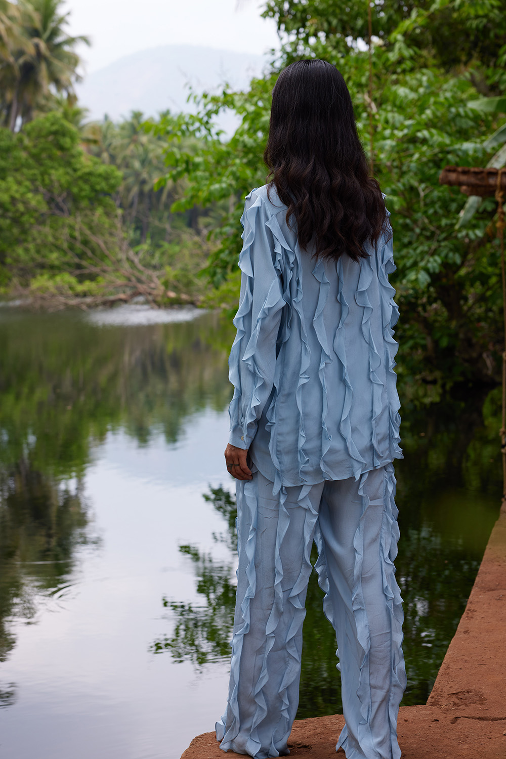 Jolene Shirt And Pant With Frills Details