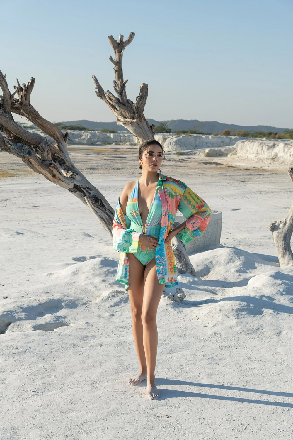 Tuscany Sun Monokini Paired With Coastline Shirt In Cuba