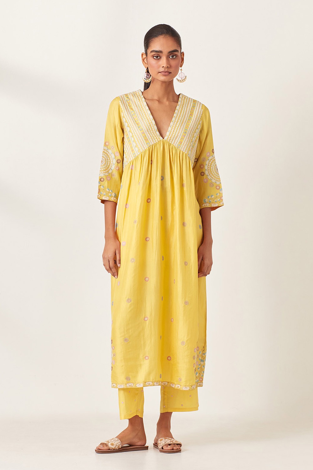 Yellow Silk Kurta Dress 