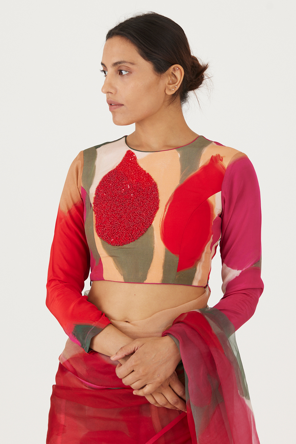 Lei Lani Red Embroidered Blouse 