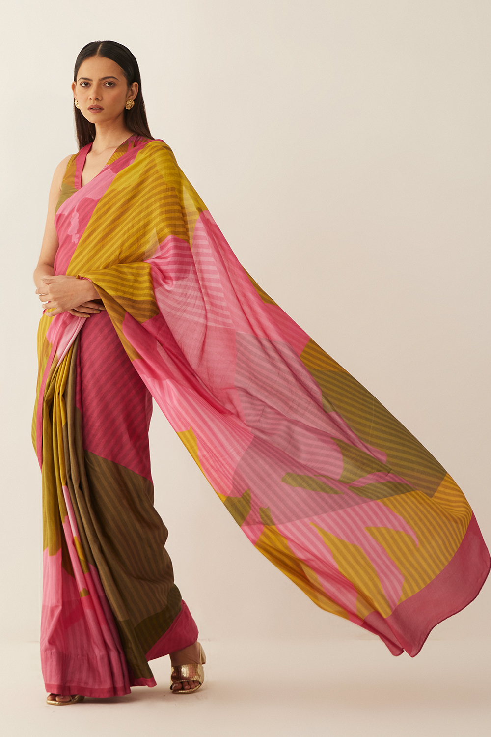 Multi Colour Grid Silk Saree
