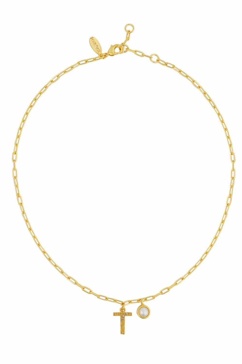 Gold Plated T Necklace