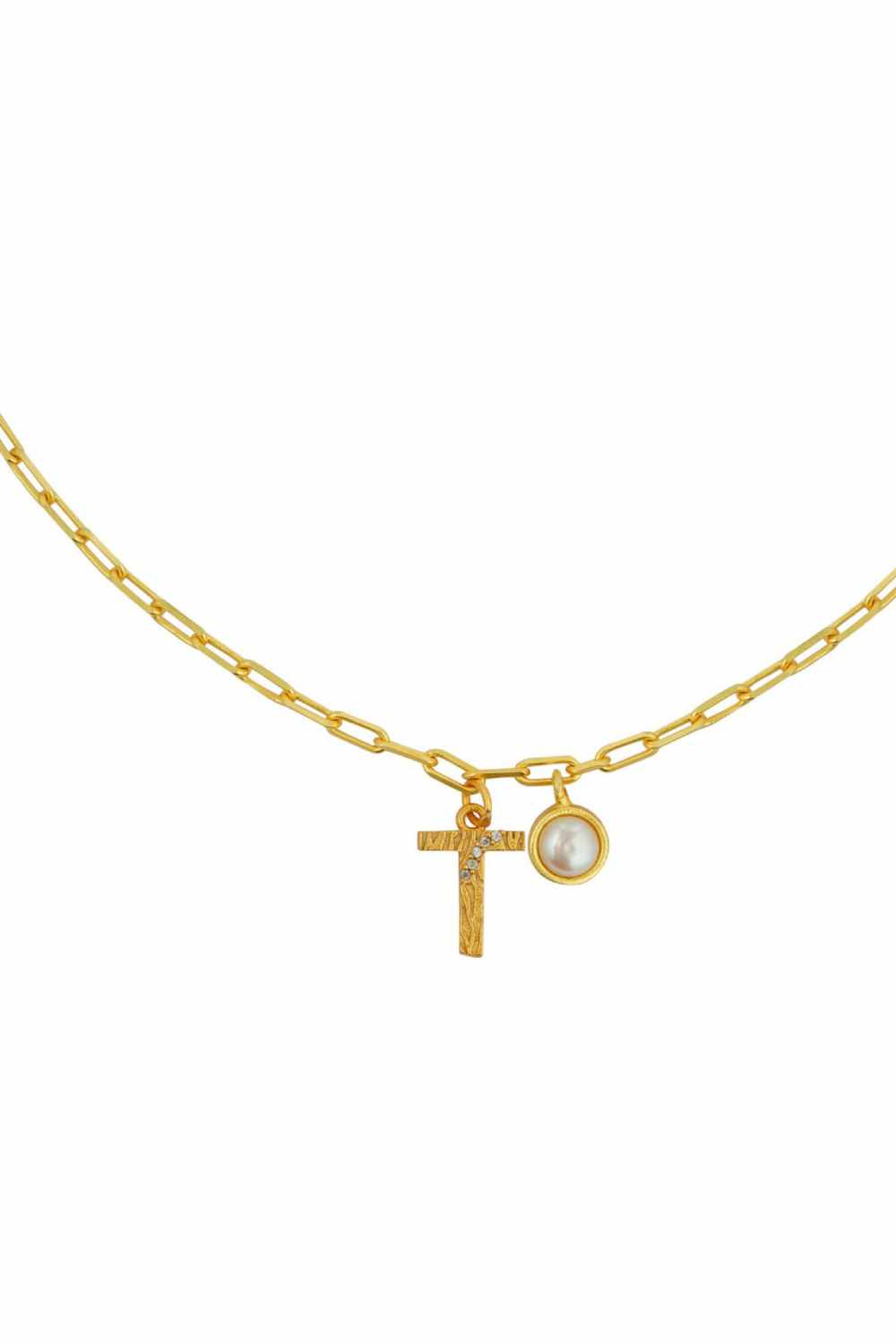 Gold Plated T Necklace