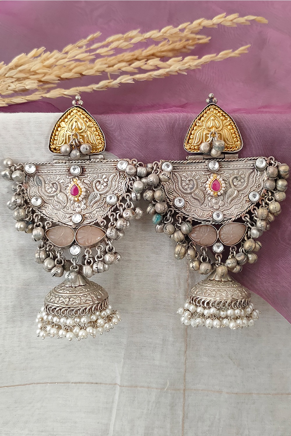 Tribal Pink Bead Earrings